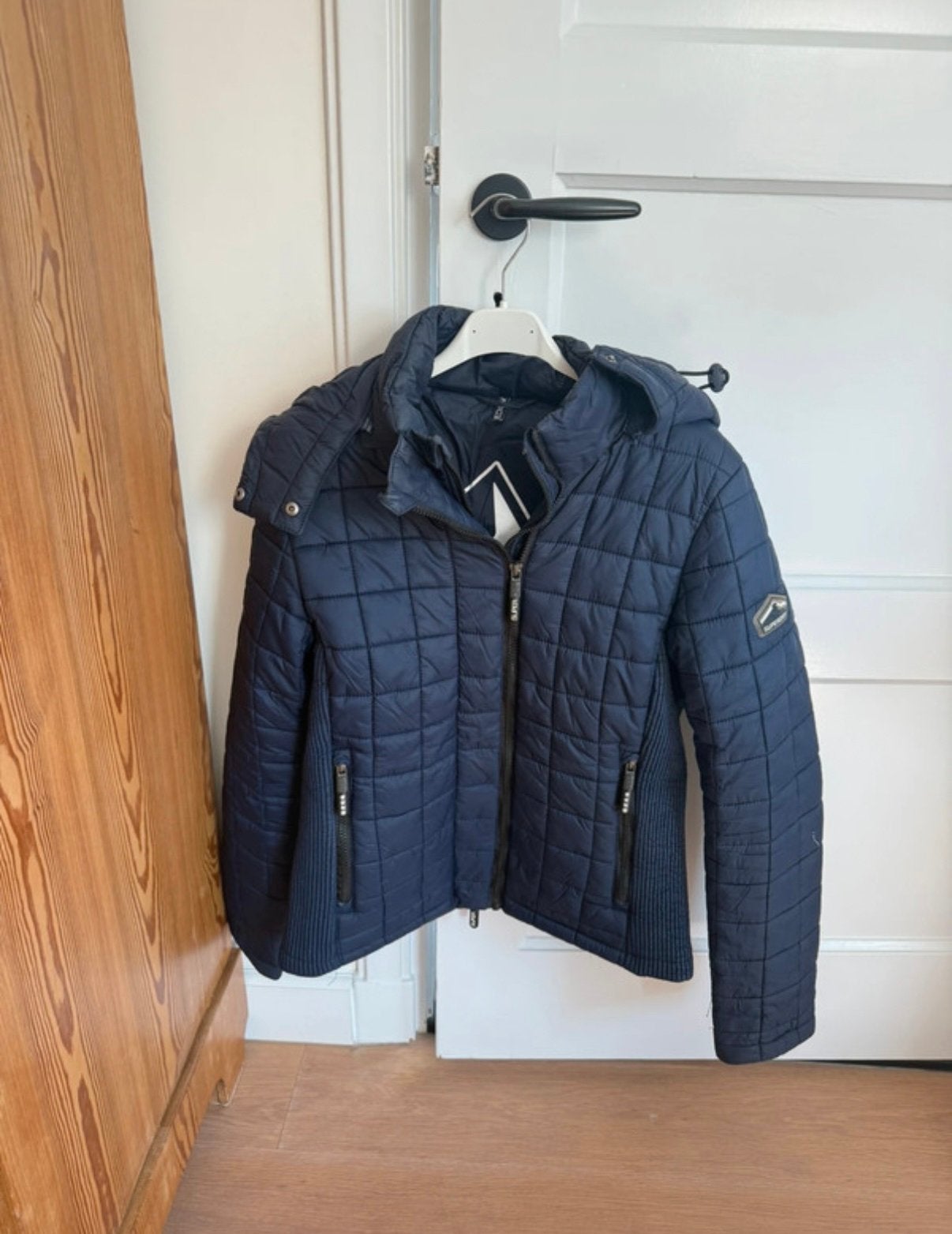 Superdry Jas Blauw, Verzenden, Zo goed als nieuw, Maat 38/40 (M), Blauw