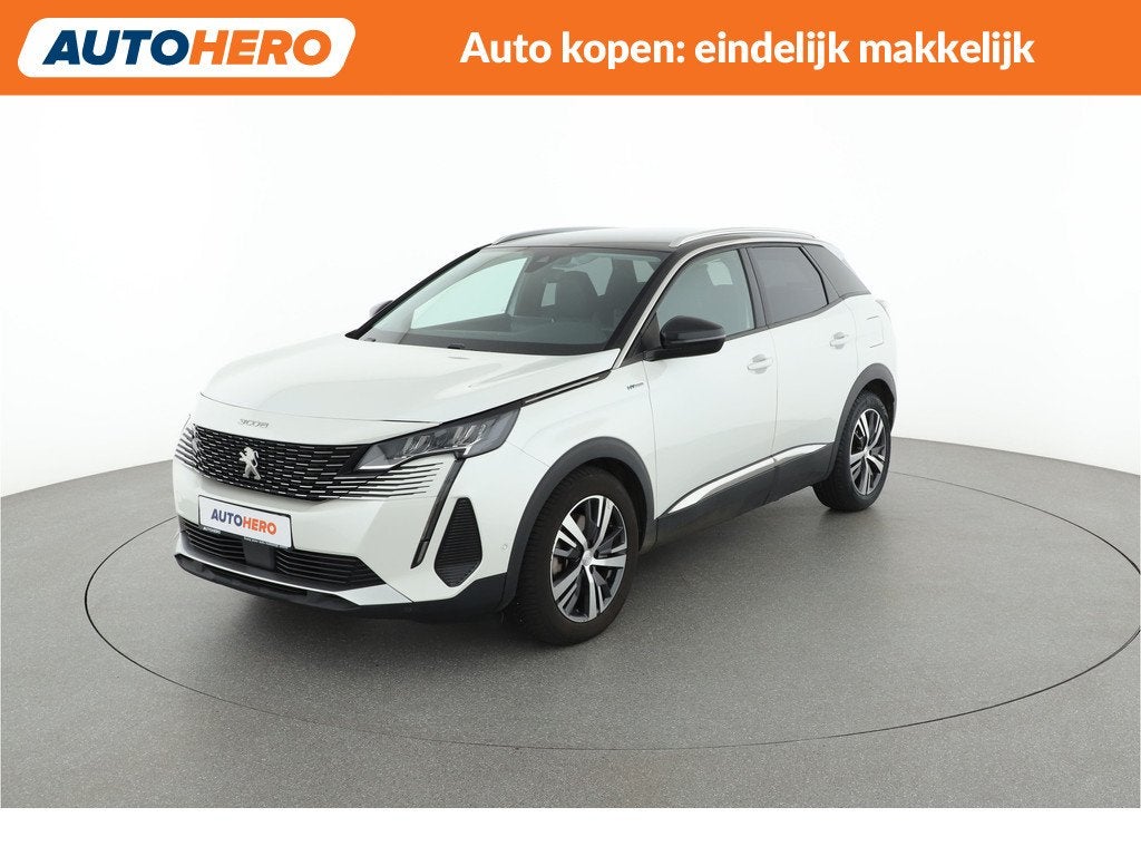 Peugeot 3008 1.6 HYbrid 225 Allure | KN46533 | (bj 2021), Auto's, Peugeot, 4 cilinders, Met garantie (alle), Leder en Stof, Wit