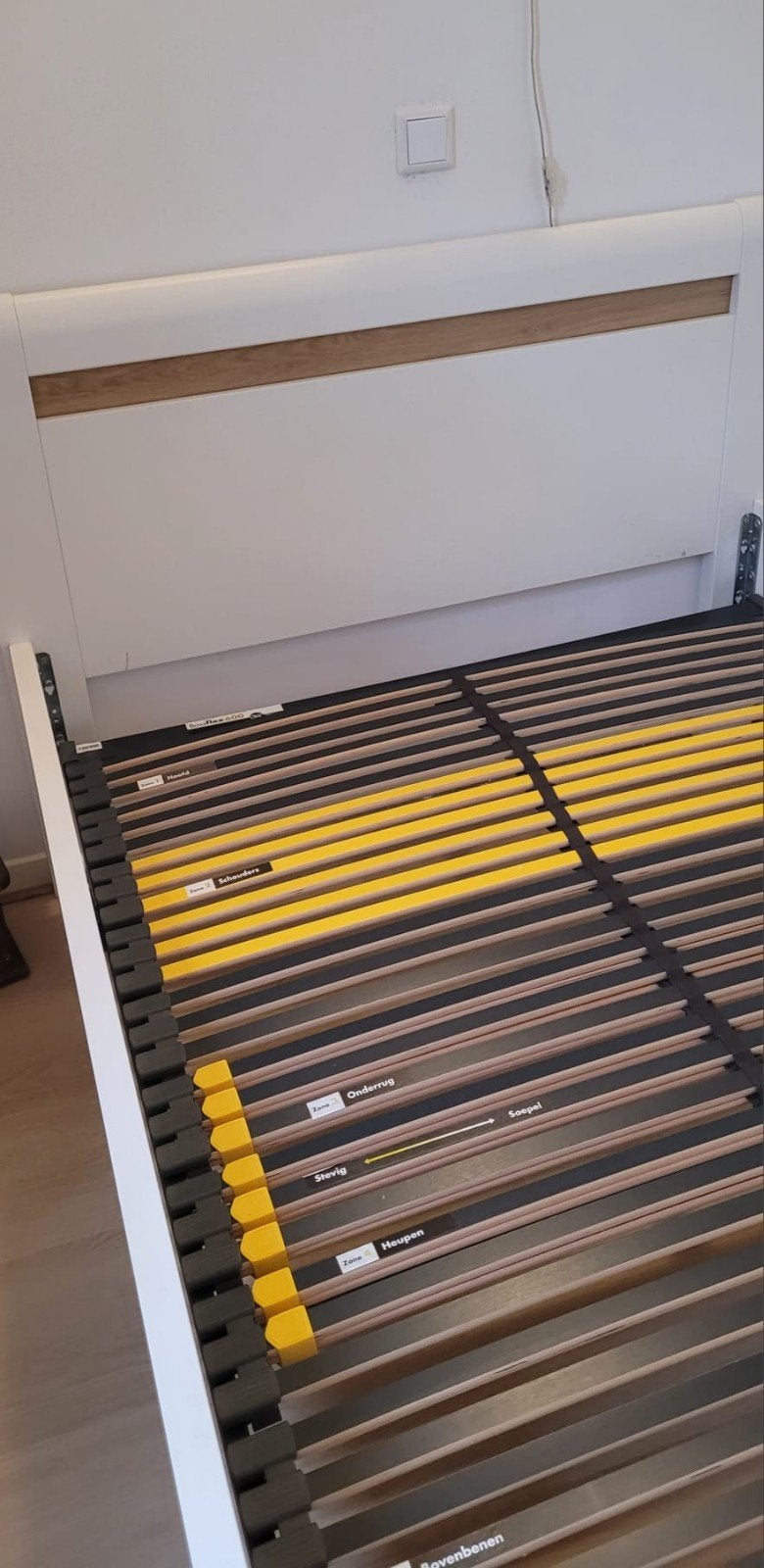 Beter Bed eenpersoonsbed 120x200 met matras en topper, Ophalen, Gebruikt, Wit, Twijfelaar
