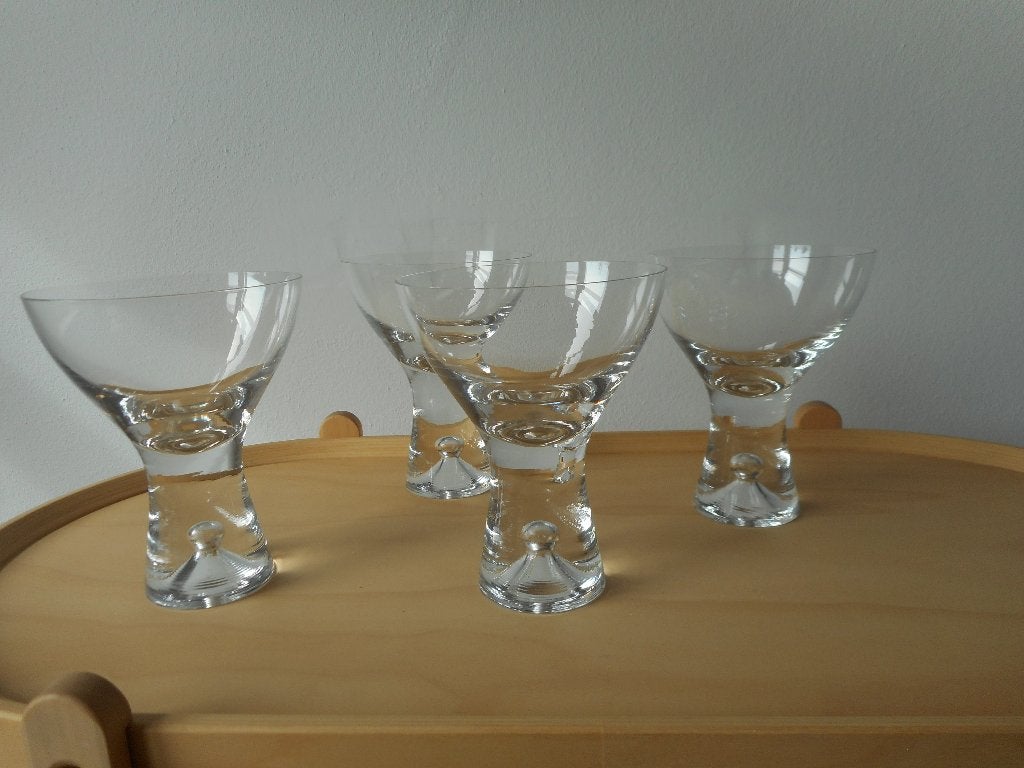 Glazen Iittala, coupes Tapio Wirkkala 4 stuks, Antiek en Kunst, Antiek | Glas en Kristal, Ophalen of Verzenden