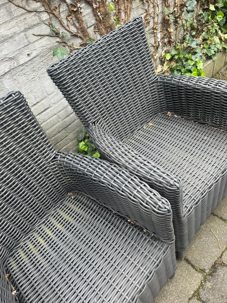 Kunststof gevlochten tuinstoelen, Tuin en Terras, Ophalen of Verzenden, Zo goed als nieuw, Rotan