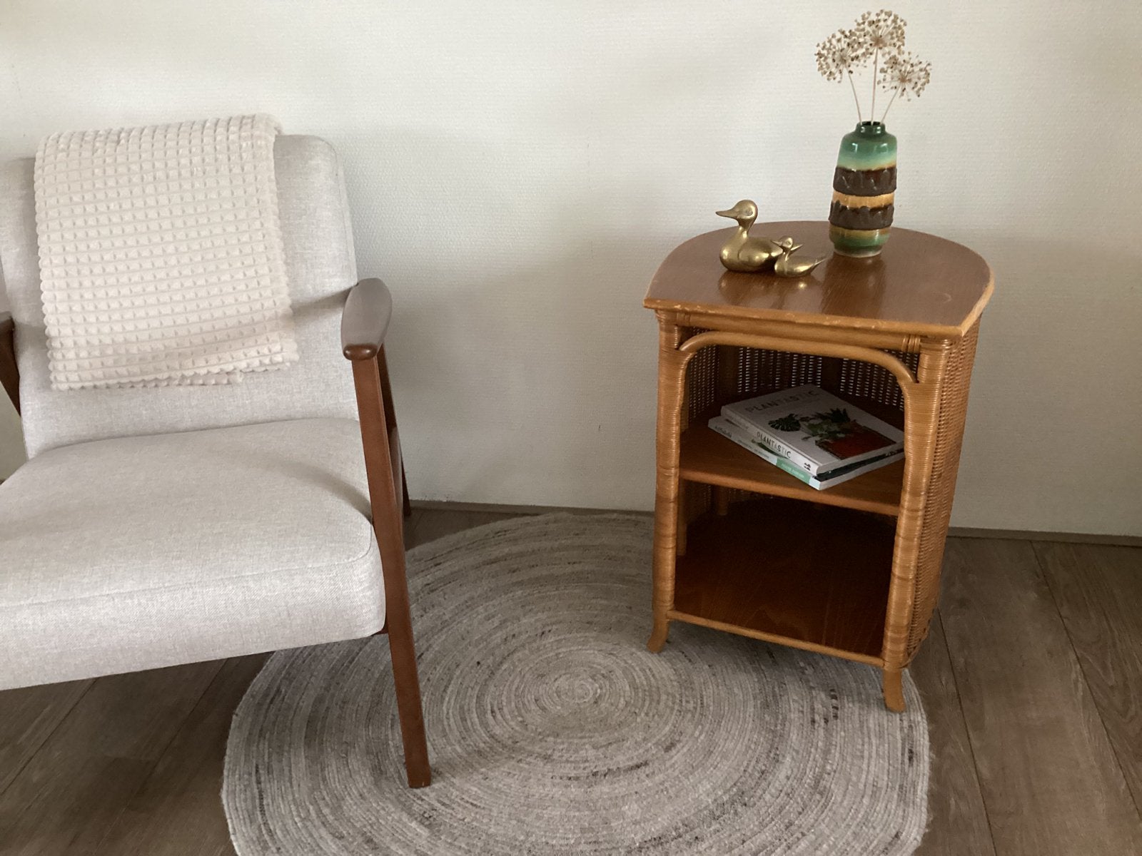 Vintage rotan kastje, Ophalen, Gebruikt, Minder dan 45 cm, 55 tot 70 cm