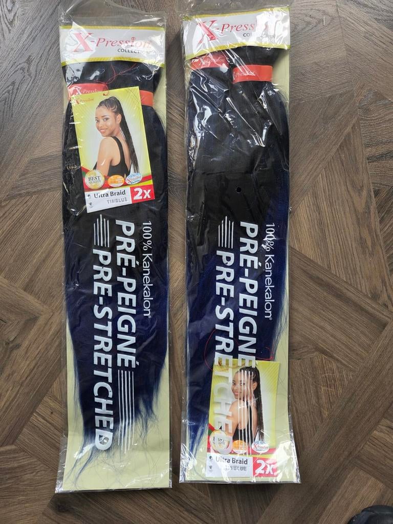 Blauwe haarextensies - X-Pression Ultra Braid, Ophalen of Verzenden, Nieuw, Pruik of Haarverlenging