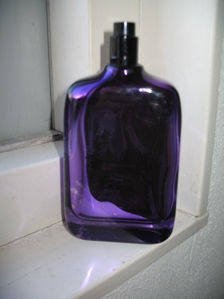 LEGE Parfumfles Rodriguez Fles Essence Paars Vintage, Ophalen of Verzenden, Gebruikt, Parfumfles