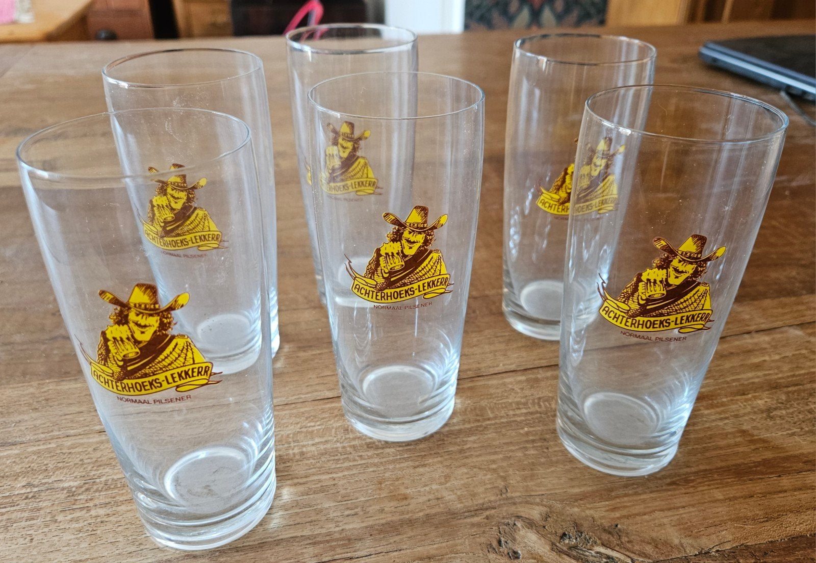 Set van 6 Achterhoeks-Lekker Normaal Pilsener glazen, Ophalen of Verzenden