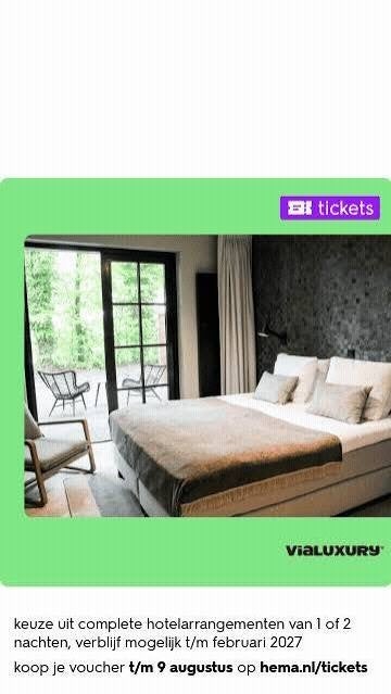 GEZOCHT: Voucher Hema hotel weken overnachting