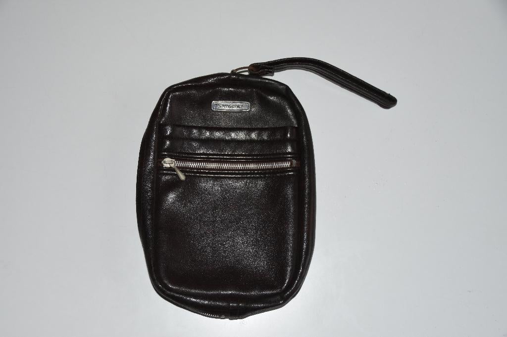 Leren Samsonite polstas pols tas, Gebruikt, Bruin, Verzenden, Minder dan 40 cm