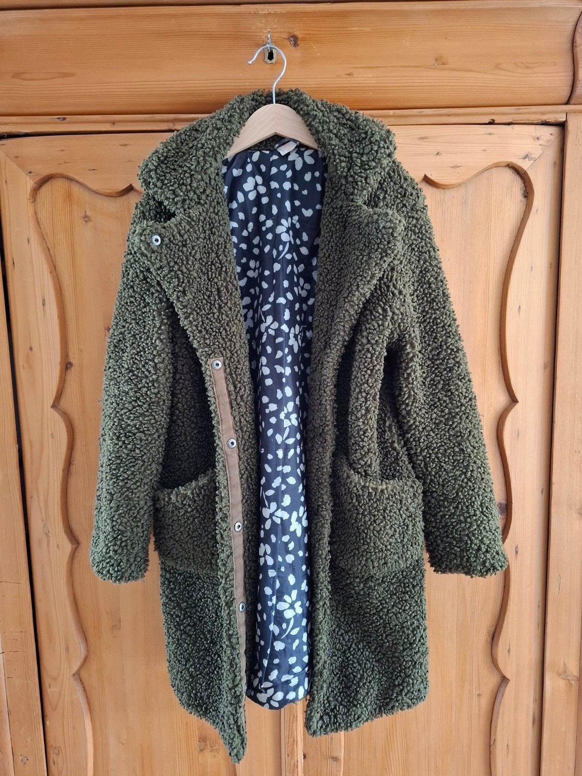 Groene teddy jas van Hema Smile, maat 152, Gebruikt, Meisje, Hema Smile, Ophalen of Verzenden