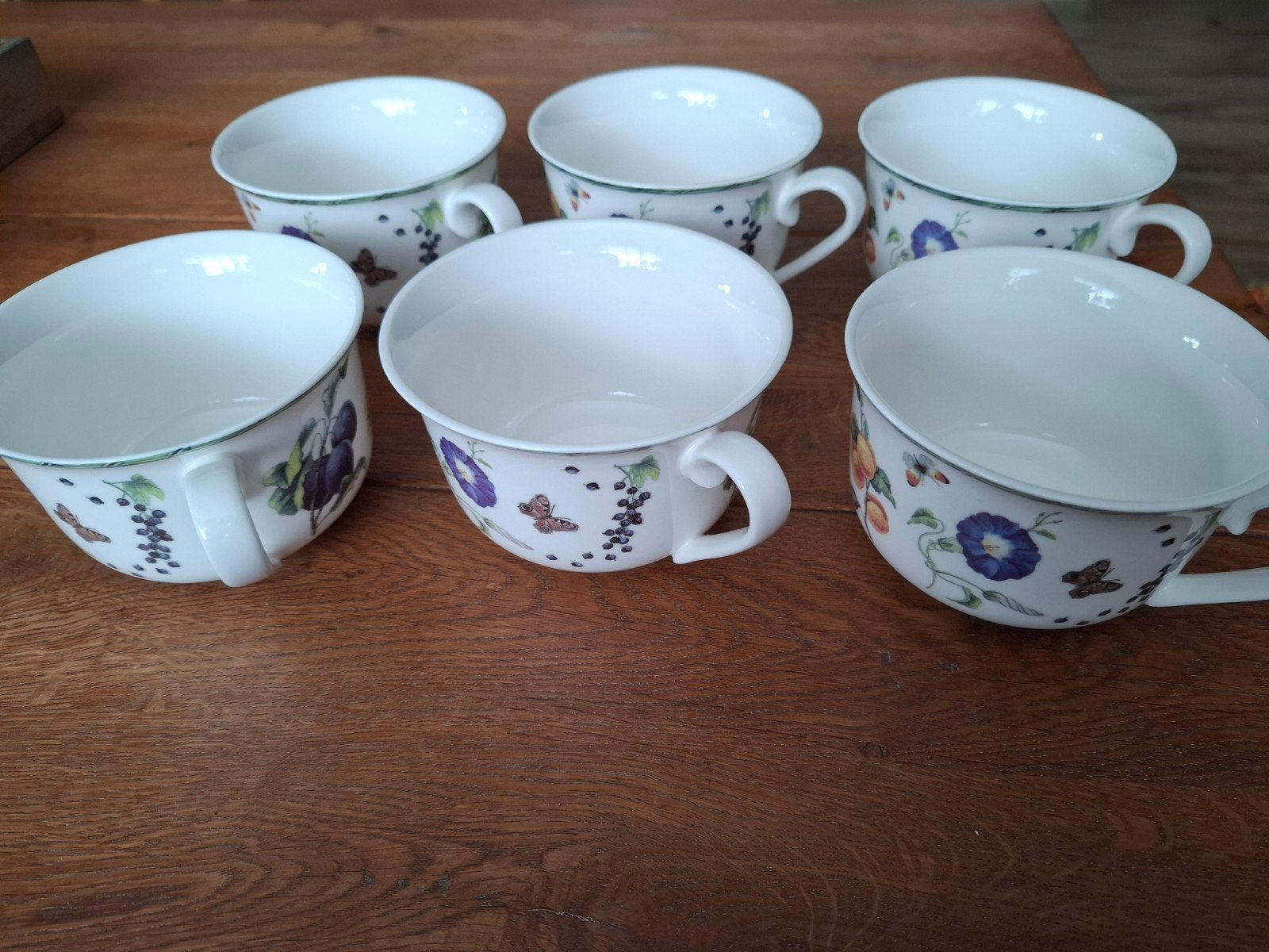 6 Janneke Brinkman soepkommen - Fruit & Flowers, Overige merken, Ophalen of Verzenden, Zo goed als nieuw, Kom(men)