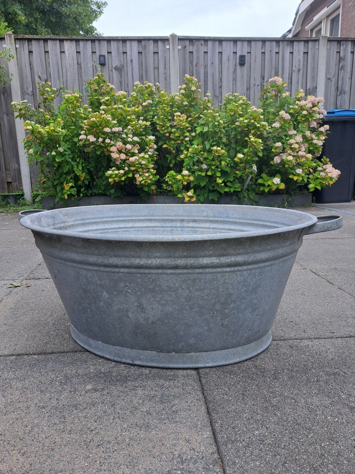 Grote zinken teil, Tuin en Terras, Bloembakken en Plantenbakken, Ophalen, Metaal, Tuin, 30 tot 60 cm