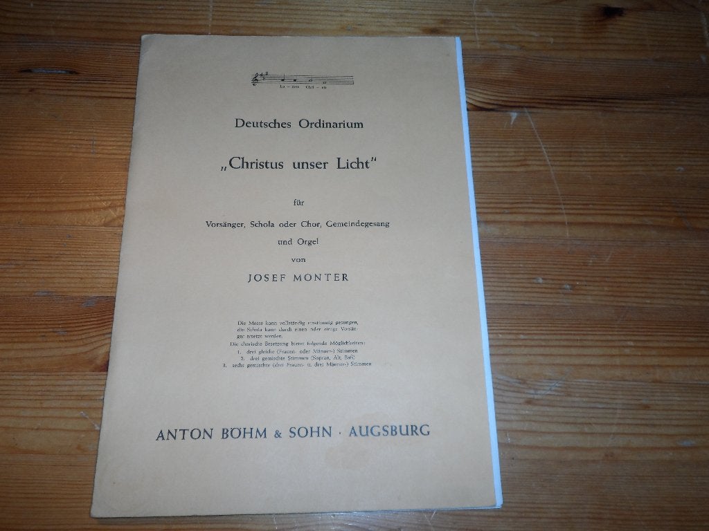 Josef monter - deutsches ordinarium, Gebruikt, Klassiek, Ophalen of Verzenden, Artiest of Componist