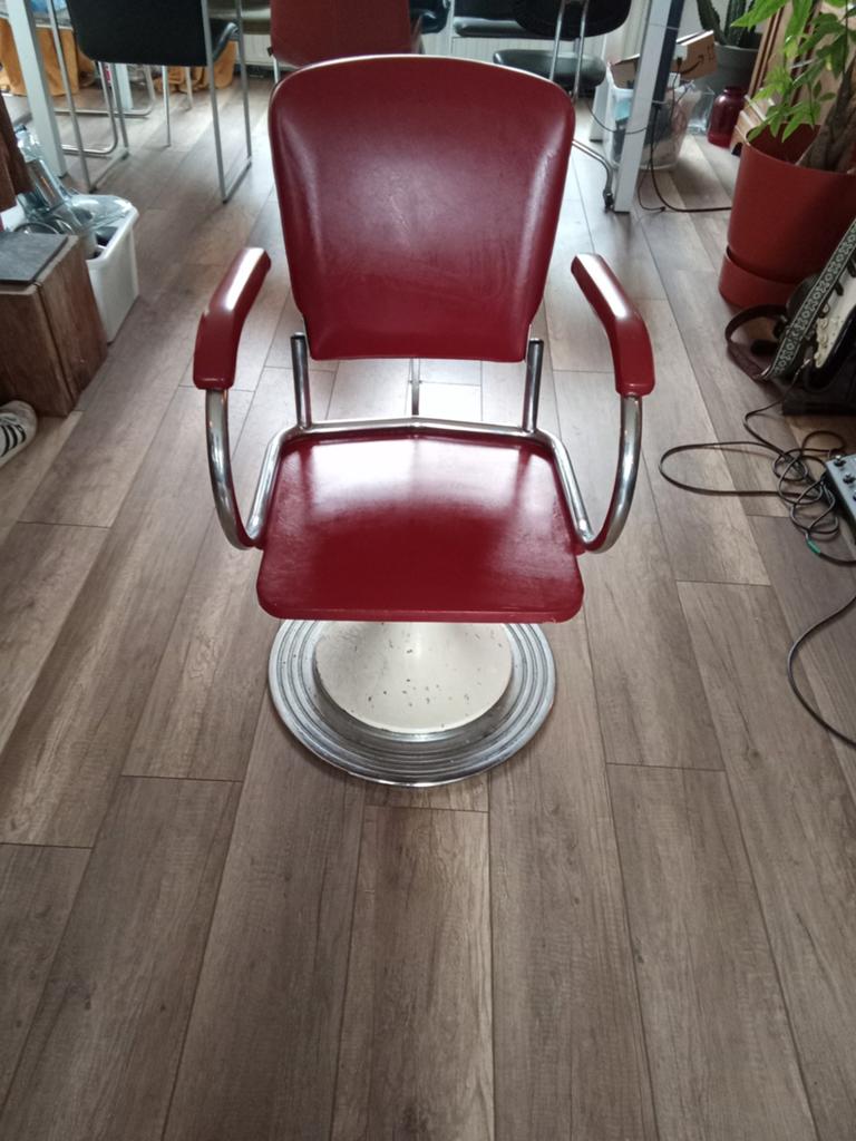 Mooie vintage (kappers) stoel, Antiek en Kunst, Ophalen
