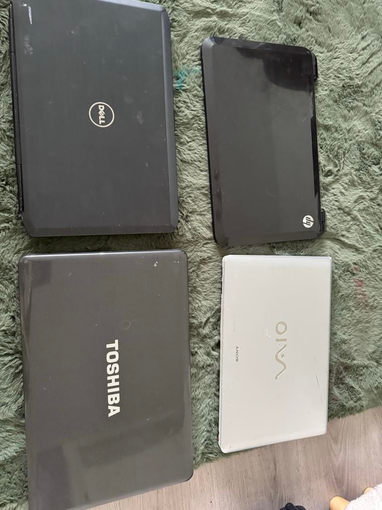 4x Laptops Bundel – Dell, HP, Toshiba, Sony Vaio – Voor onde, Ophalen of Verzenden, Niet werkend