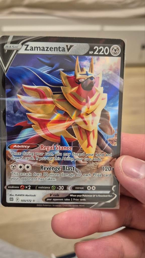 Zamazenta V 105/172 - Brilliant Stars Pokemon Kaart, Hobby en Vrije tijd, Verzamelkaartspellen | Pokémon, Ophalen of Verzenden