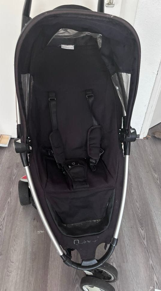 Quinny kinderwagen - Zwart en zilver, Ophalen, Gebruikt, Quinny, Verstelbare rugleuning