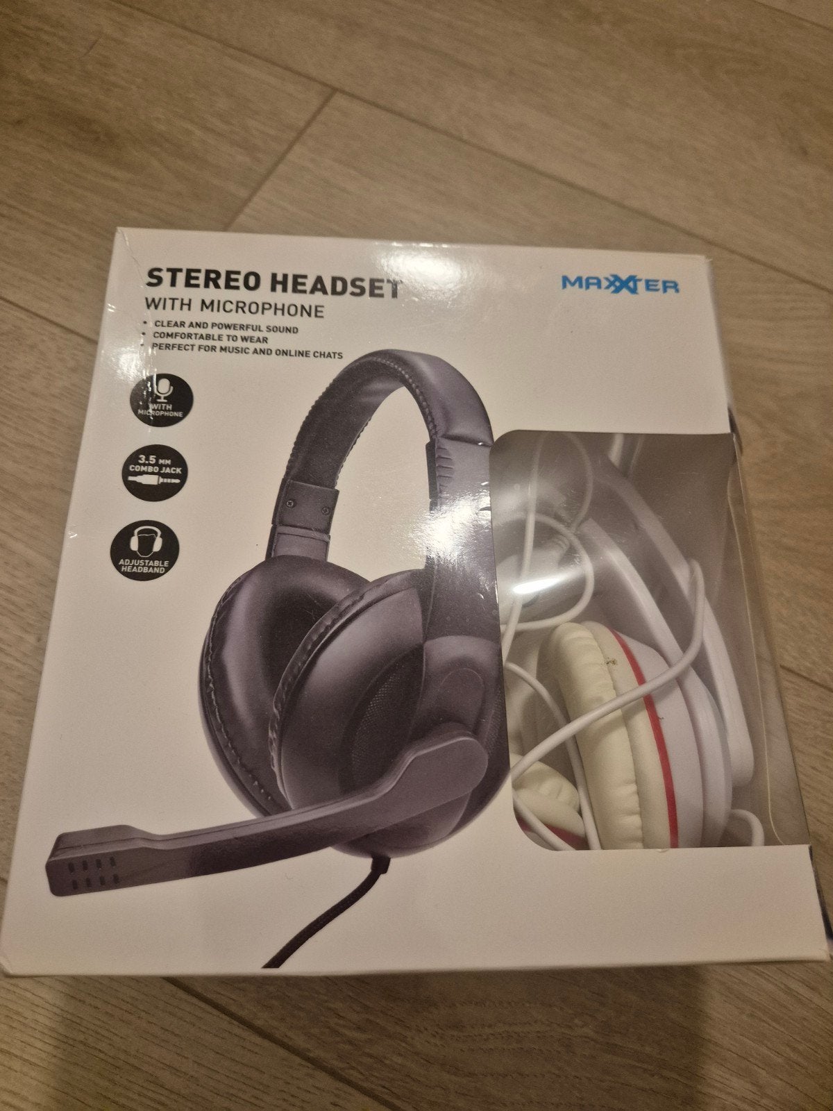 Maxxtro Stereo Headset met Microfoon - Nieuw in Doos, Overige merken, Nieuw, Ophalen of Verzenden, Wit
