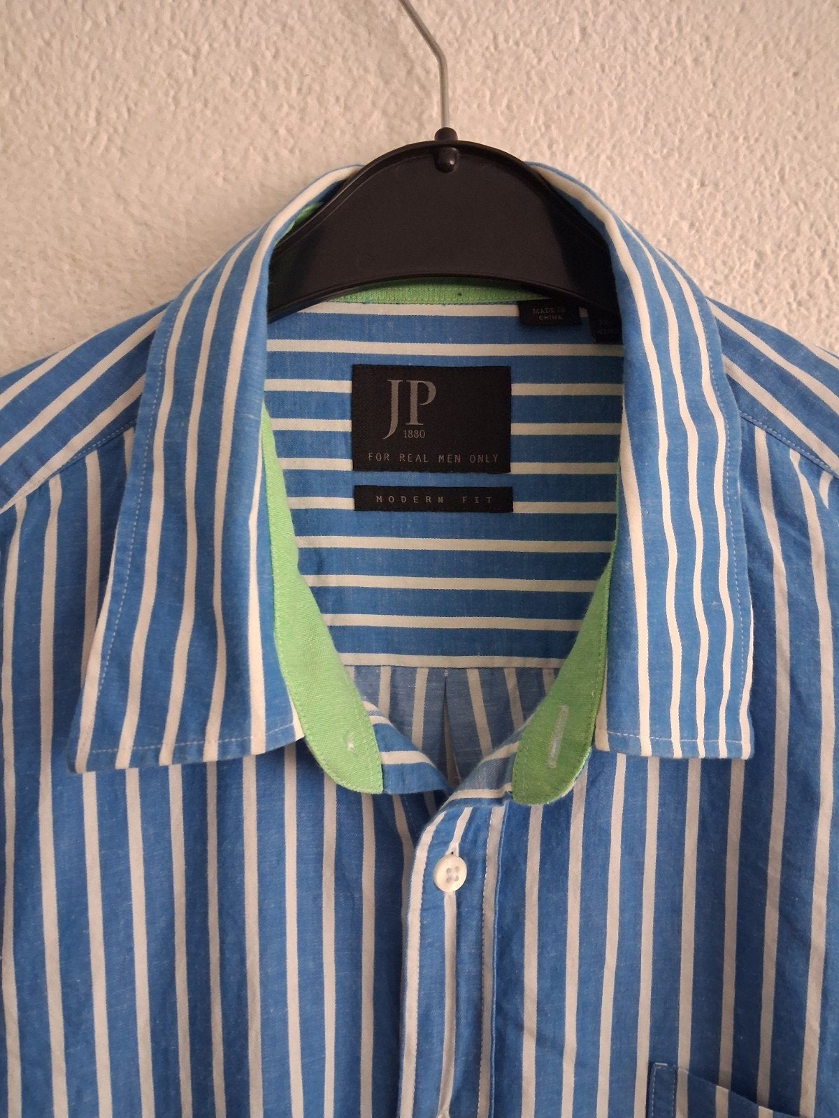 JP 1880 Modern Fit overhemd - Blauw/Wit gestreept, 3XL, Kleding | Heren, Blauw, Ophalen of Verzenden, Zo goed als nieuw, Overige halswijdtes
