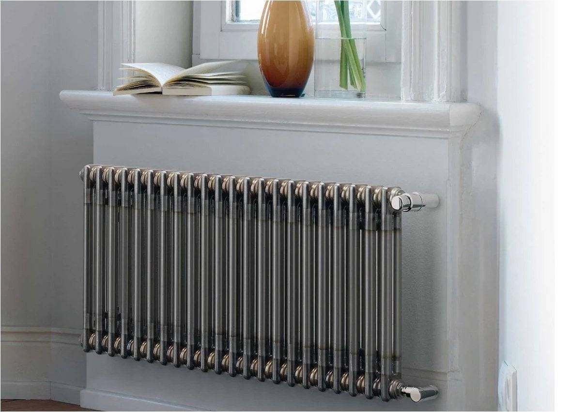 Zehnder Charleston horizontaal 2 koloms Ral 9005, Ophalen, 30 tot 80 cm, Hoog rendement (Hr), Radiator