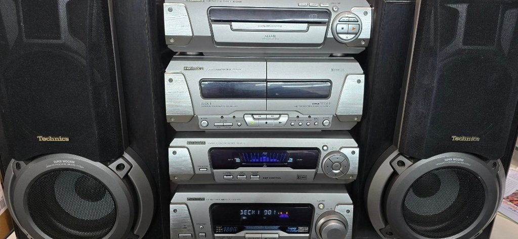 technics stereo mini toren afstandbediening  boxen boekjes, Ophalen, Gebruikt, Tuner of Radio, Overige merken
