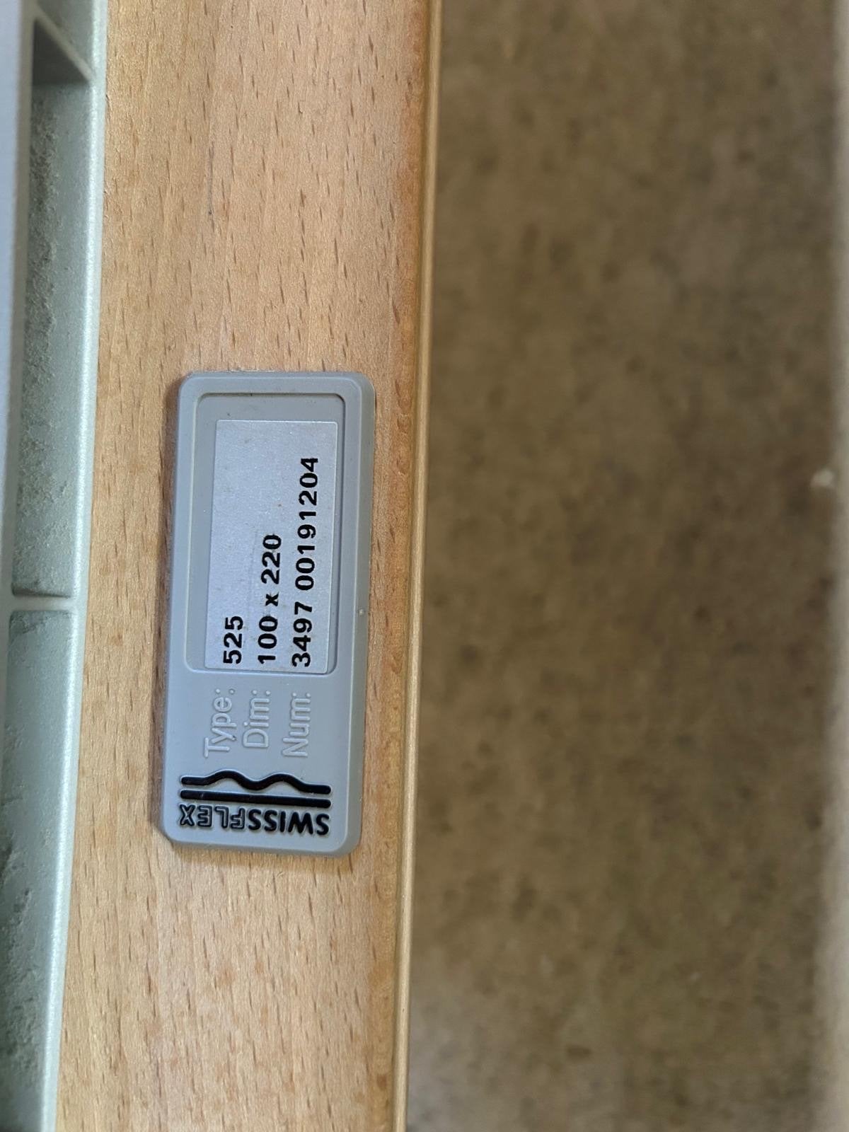 Swissflex lattenbodem 100x220 verstelbaar, Ophalen, Eenpersoons, Grijs, Hout