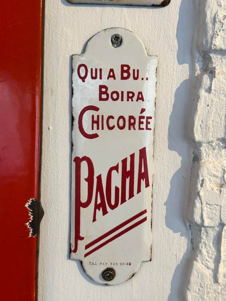 Vintage Emaille Reclamebord Chicorée Pacha, Ophalen