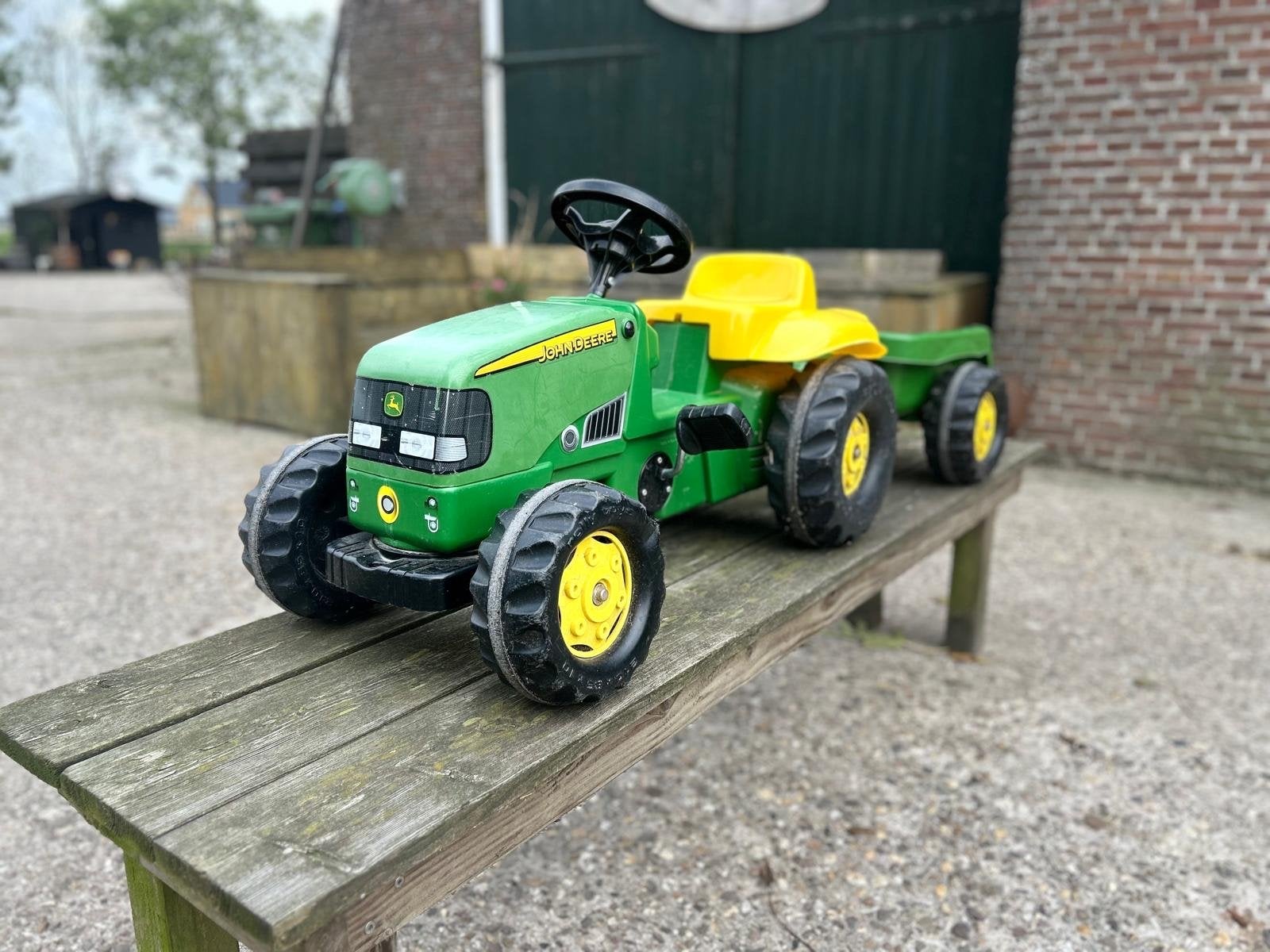 John Deere Traptractor met Kar - Goede Staat, Ophalen, Gebruikt, Trapvoertuig