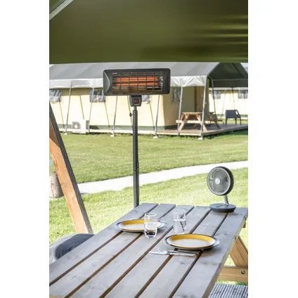 Eurom Terrasverwarmer Q-Time 2000S - Staand - 2000W - Zilver, Tuin en Terras, Ophalen of Verzenden, Nieuw, Elektrisch, Vloer