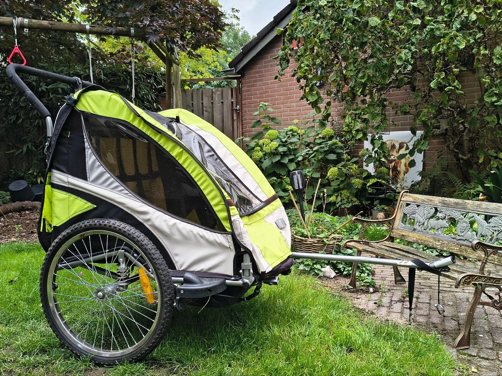 Faster fietskar voor 2 kinderen met accessoires, Ophalen, Vering, Kinderkar, 40 tot 60 kg