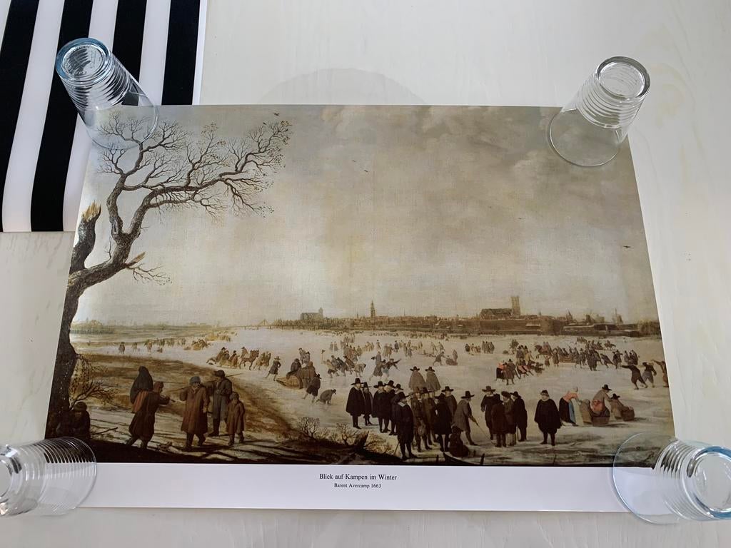 Poster Blick auf Kampen im Winter Barend Avercamp 1663, Ophalen of Verzenden, Zo goed als nieuw