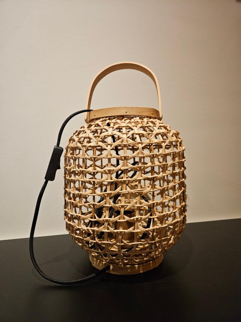 Leen Bakker Jafar Tafellamp - Rotan Look, 50 tot 75 cm, Boho, Scandinavisch, Natuurlijk, Ophalen of Verzenden, Zo goed als nieuw