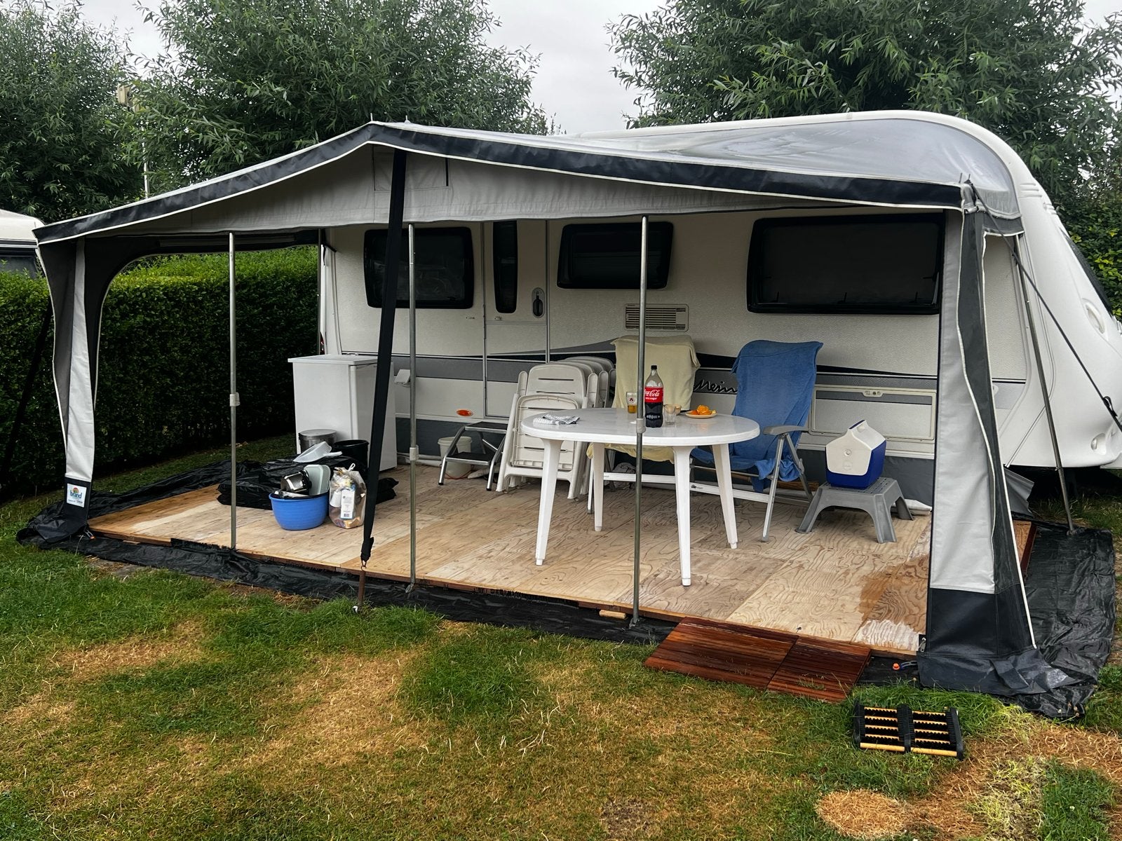 Mooie vlonder voor voortent - 5.30 x 2.35m, Ophalen, Gebruikt