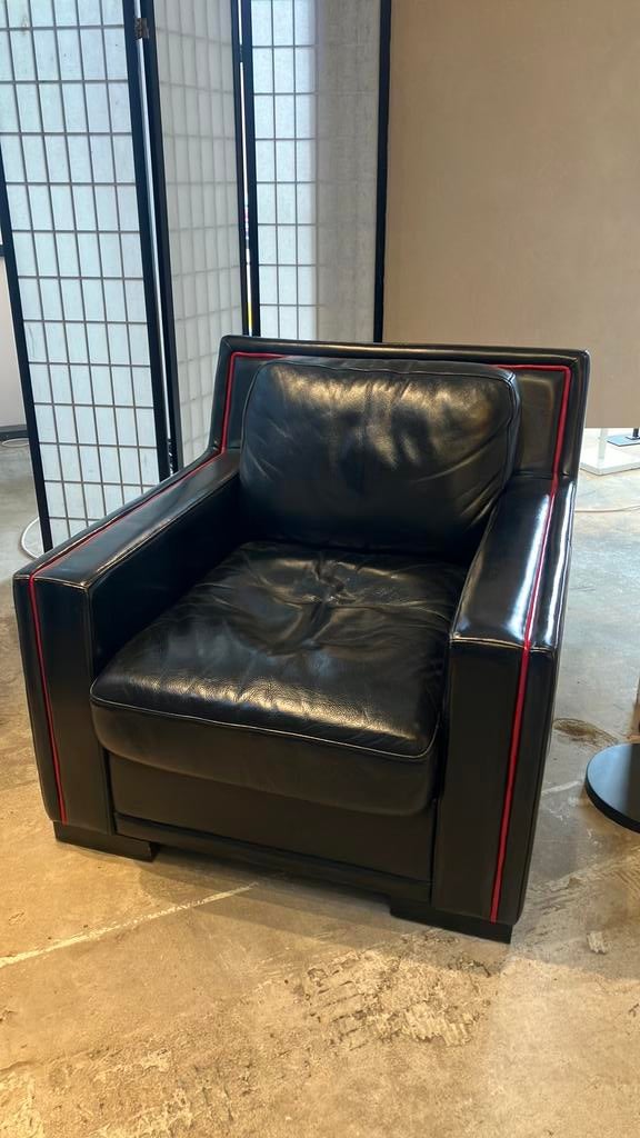 Luxe leren fauteuil., Huis en Inrichting, Fauteuils, Ophalen, Gebruikt, Minder dan 75 cm, Leer
