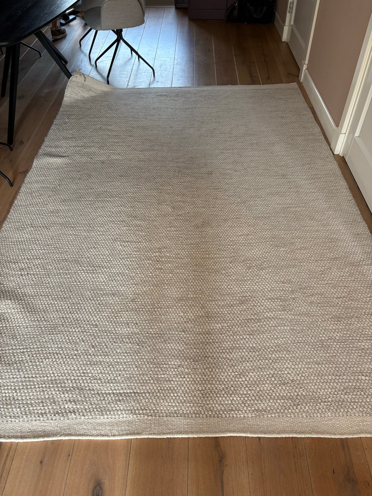 Wollen Volero vloerkleed 200x300 cm - creme kleur, Huis en Inrichting, Stoffering | Tapijten en Kleden, Ophalen, Zo goed als nieuw
