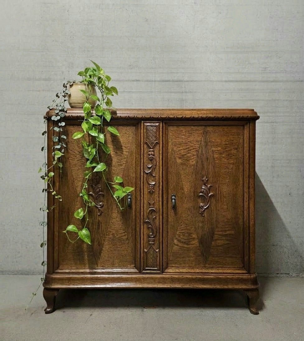 Antieke brocante Art Deco commode vintage dressoir kast, Ophalen of Verzenden