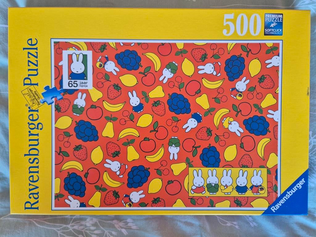 Jubileum puzzel Nijntje 500 stukjes, Ophalen of Verzenden, 500 t/m 1500 stukjes, Zo goed als nieuw
