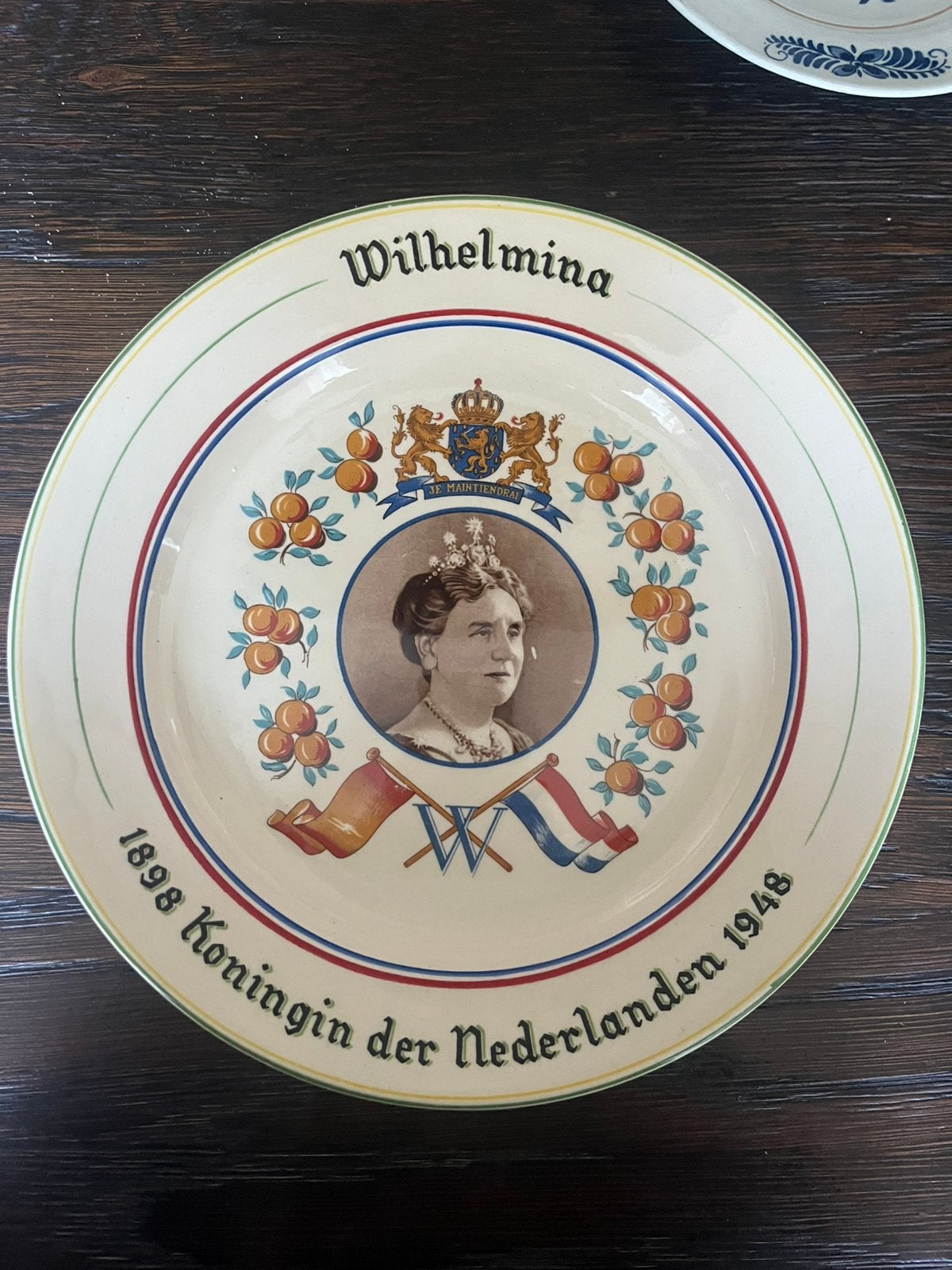 Herdenkingsbord Wilhelmina, Verzamelen, Ophalen of Verzenden, Zo goed als nieuw, Kaart, Foto of Prent