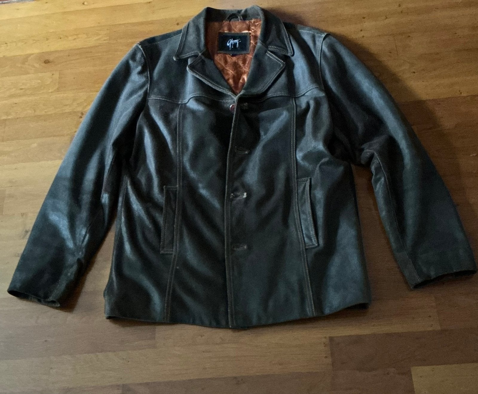 Leren herenjas XL Gipsy kleur bruin, Ophalen, Gedragen, Maat 56/58 (XL), Bruin