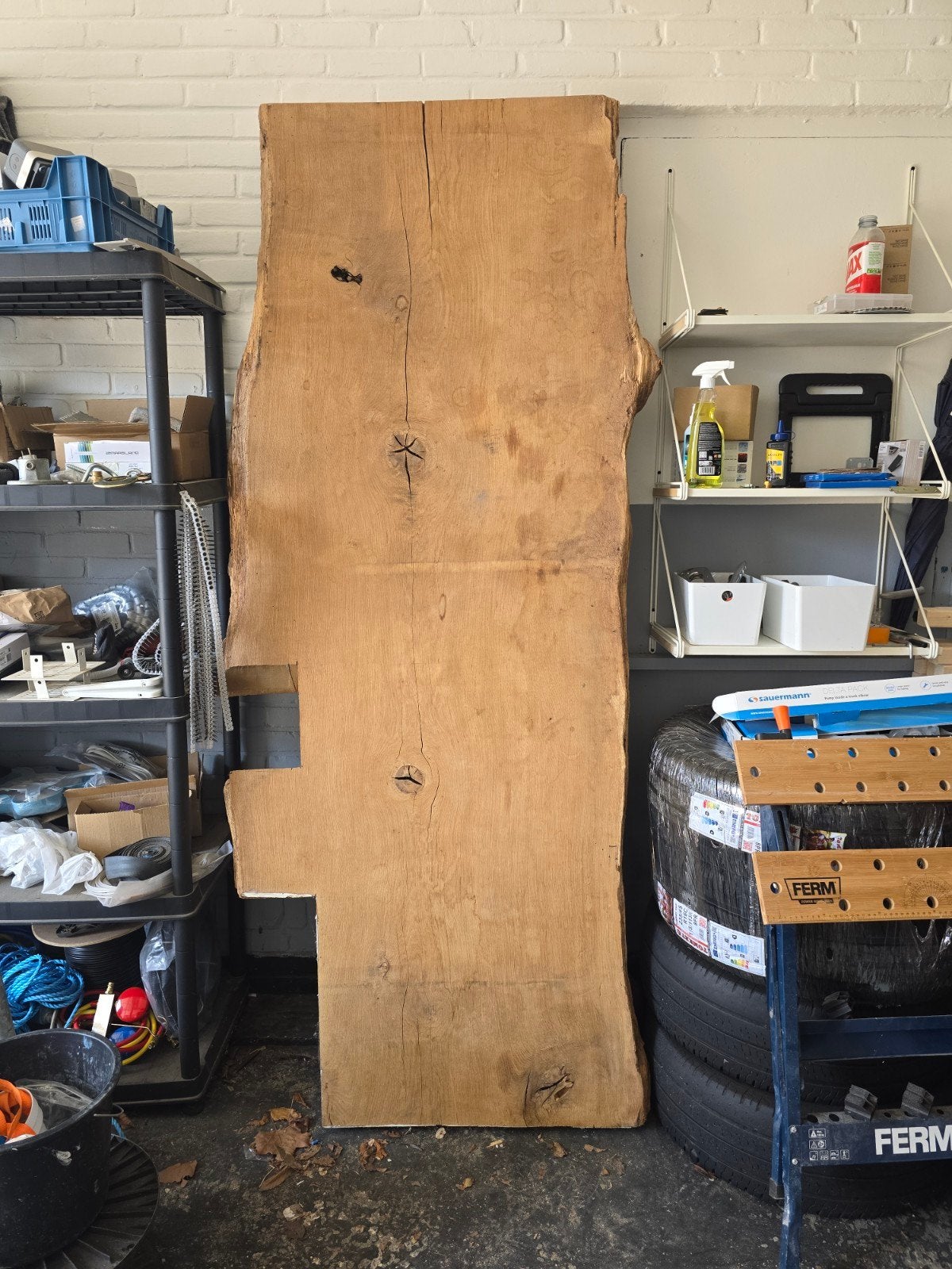 Groot en zwaar eiken blad - Uniek projectmateriaal, Doe-het-zelf en Verbouw, Ophalen of Verzenden, Plank, 50 mm of meer, Minder dan 200 cm