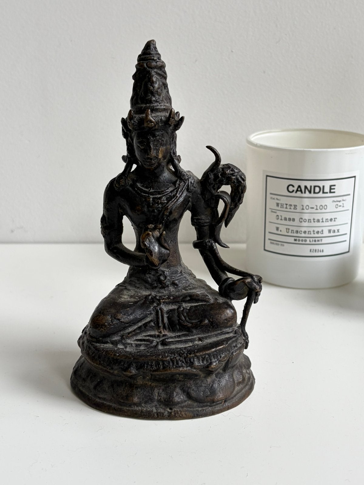 Antique 19th Century Bronze Goddess Tara Statue 17cm, Ophalen of Verzenden, Zo goed als nieuw