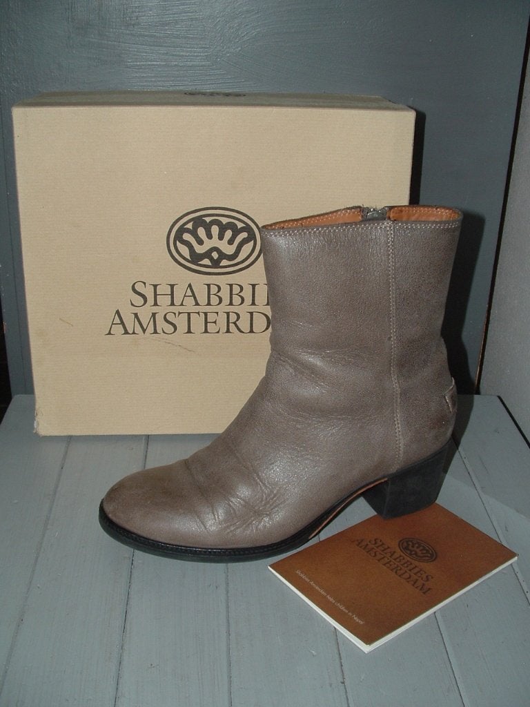 Shabbies Amsterdam donkerbruin - taupe laarsjes maat 39, Lage of Enkellaarzen, Ophalen of Verzenden, Zo goed als nieuw, Bruin