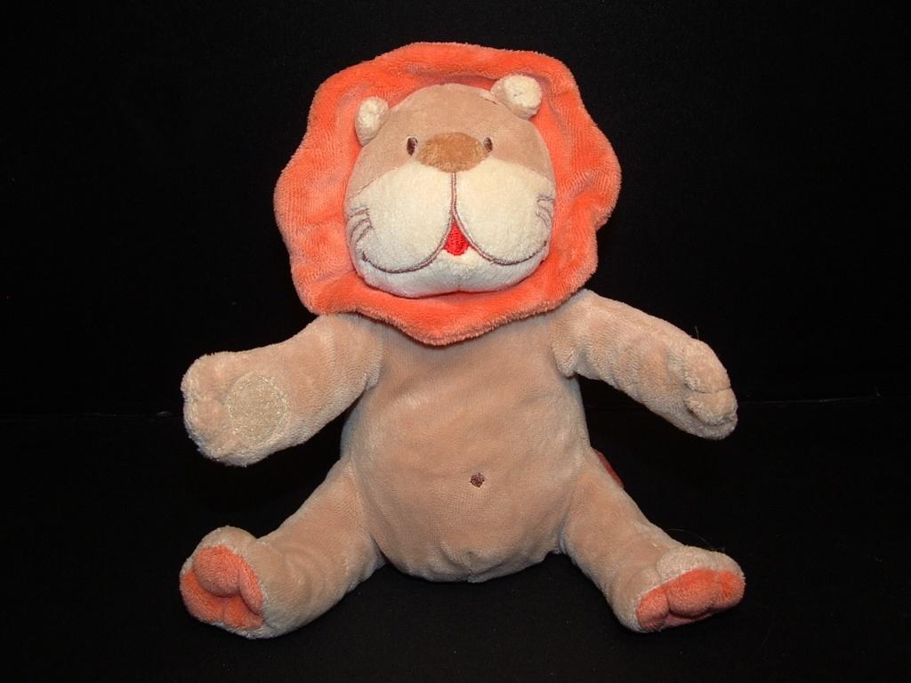 LILLIPUTIENS LEEUW ZITTEND VELOURS BEIGE MET ORANJE, Verzenden, Nieuw, Overige typen