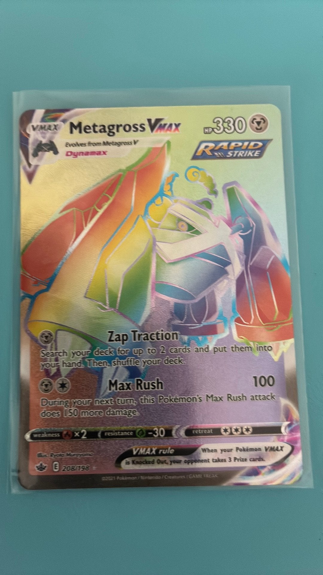 Metagross Vmax 208 rainbow - Chilling Reign, Ophalen, Zo goed als nieuw
