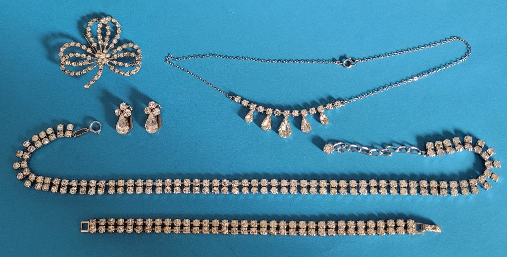 Vintage strass-juwelen uit de jaren '50, Ophalen of Verzenden, Overige materialen, Overige typen