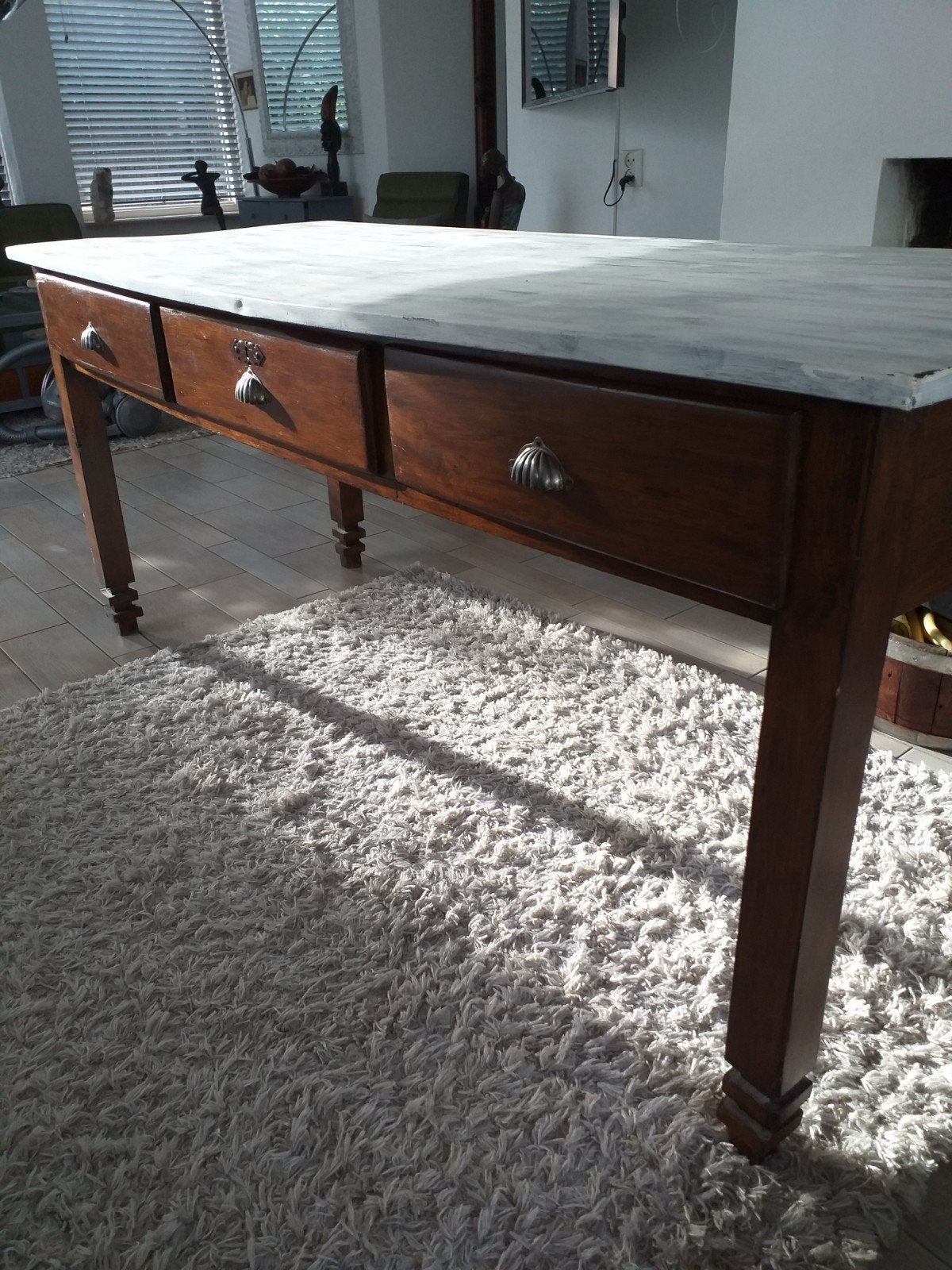Antieke kersenhouten sidetable / Franse betaaltafel, Ophalen