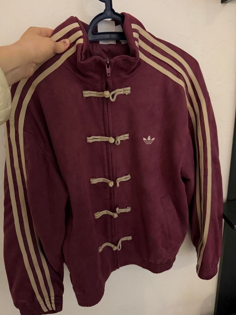 Vintage  Trainingsjack - Bordeauxrood met Chinese Slui, Kleding | Heren, Ophalen of Verzenden, Zo goed als nieuw, Rood