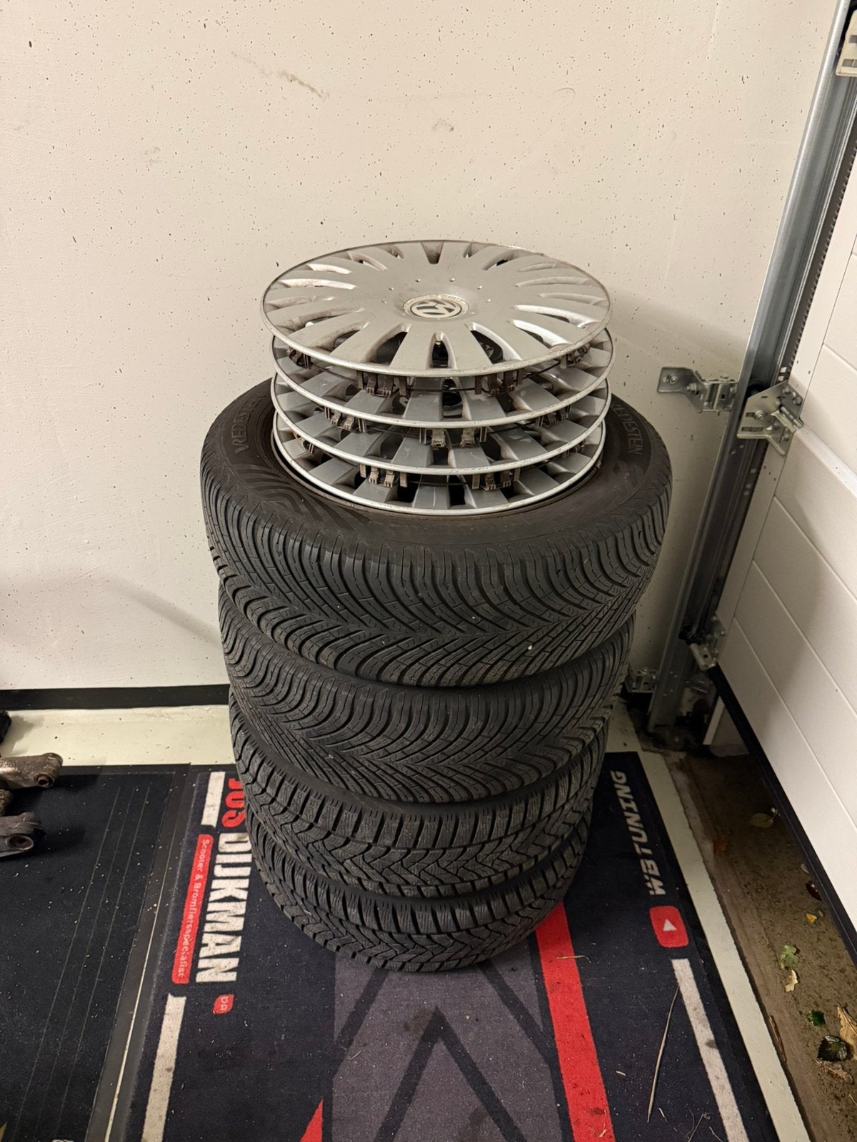 Stalen velgen 5x112  met all seasons, Ophalen, Gebruikt