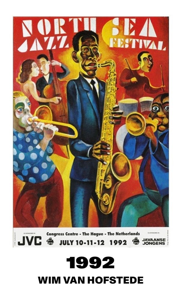 North Sea Jazz Festival 1992 Artposter - Wim van Hofstede, Ophalen of Verzenden, A1 t/m A3, Muziek, Rechthoekig Staand