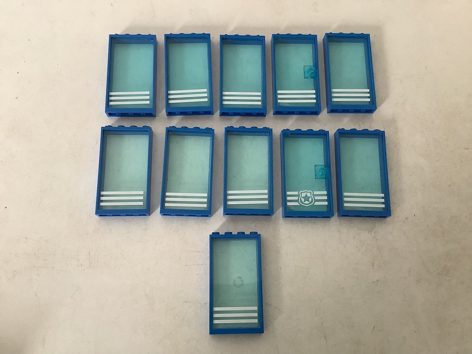 Lego raam deur 1x4x6 met glas blauw, Ophalen of Verzenden, Gebruikt, Losse stenen, Lego