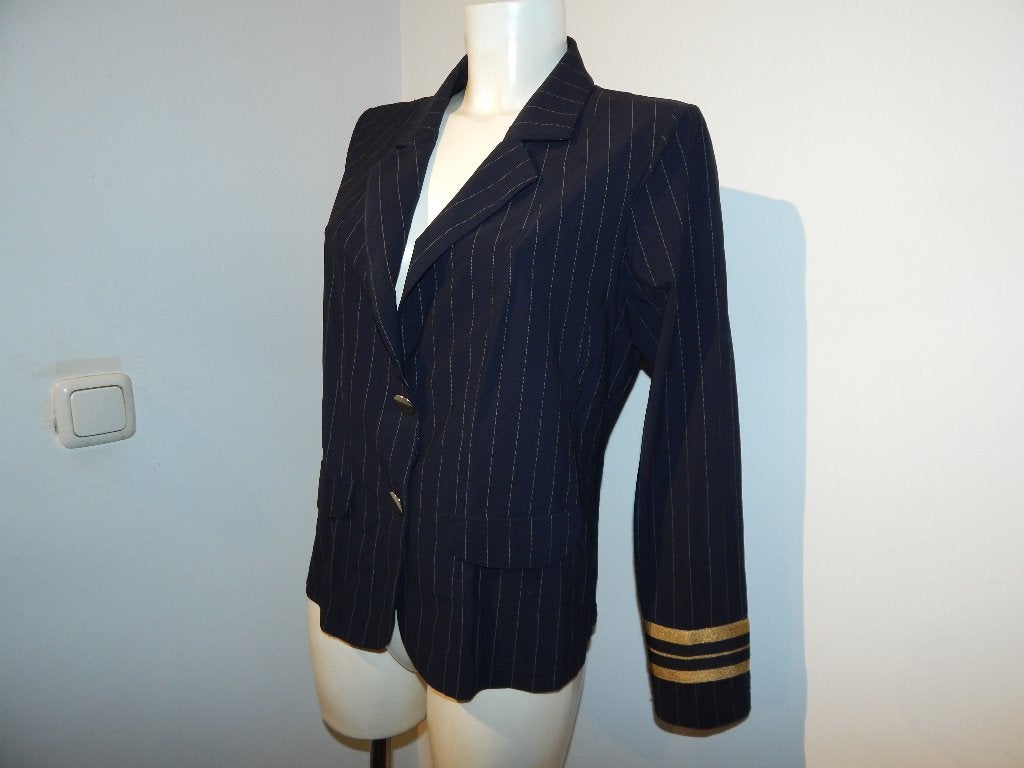 Studio Anneloes travel stof jasje gouden accenten officierXL, Studio Anneloes, Verzenden, Zwart, Maat 46/48 (XL) of groter