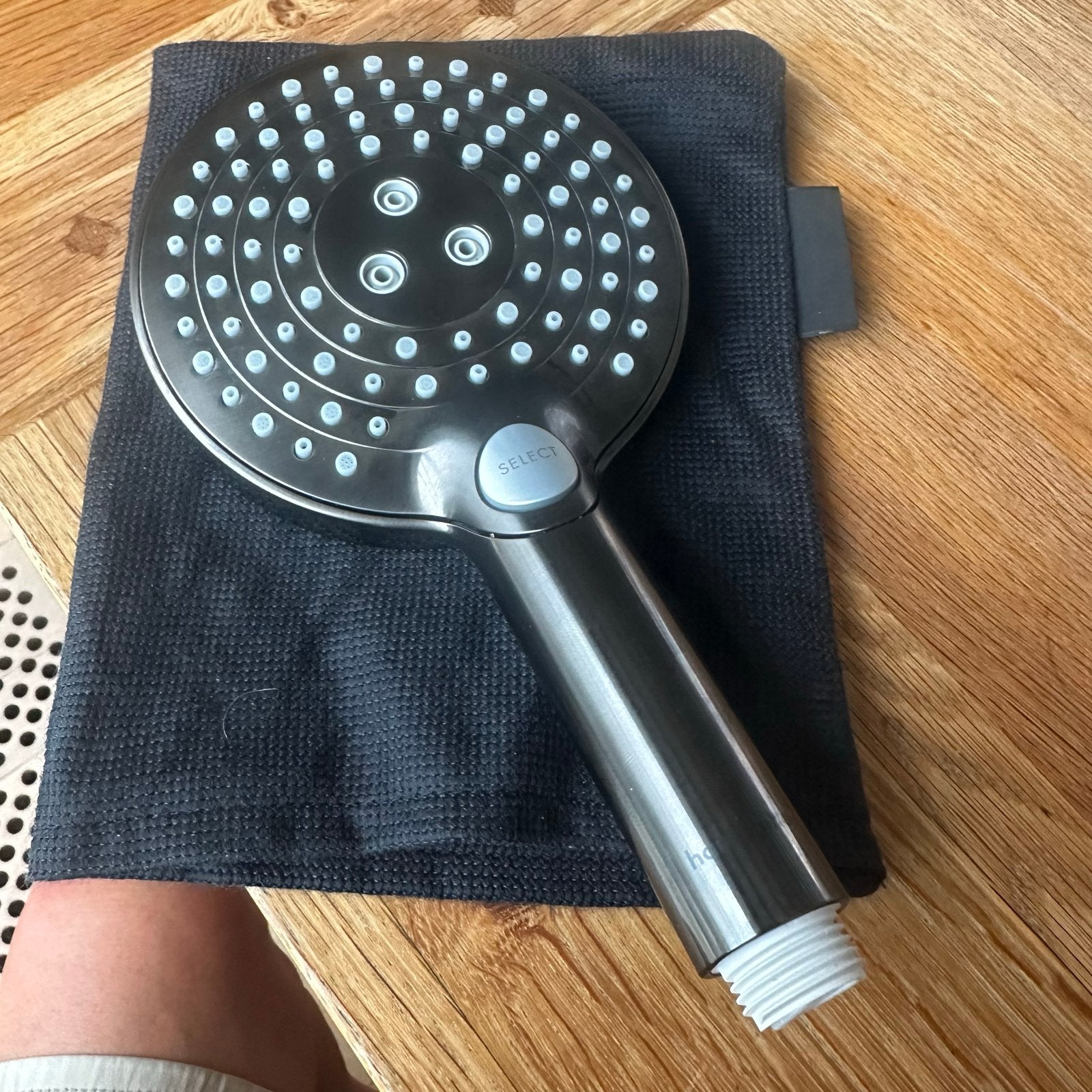 Hansgrohe handdouche met Select-knop - Zo goed als nieuw, Ophalen of Verzenden, Nieuw, Rvs, Douche